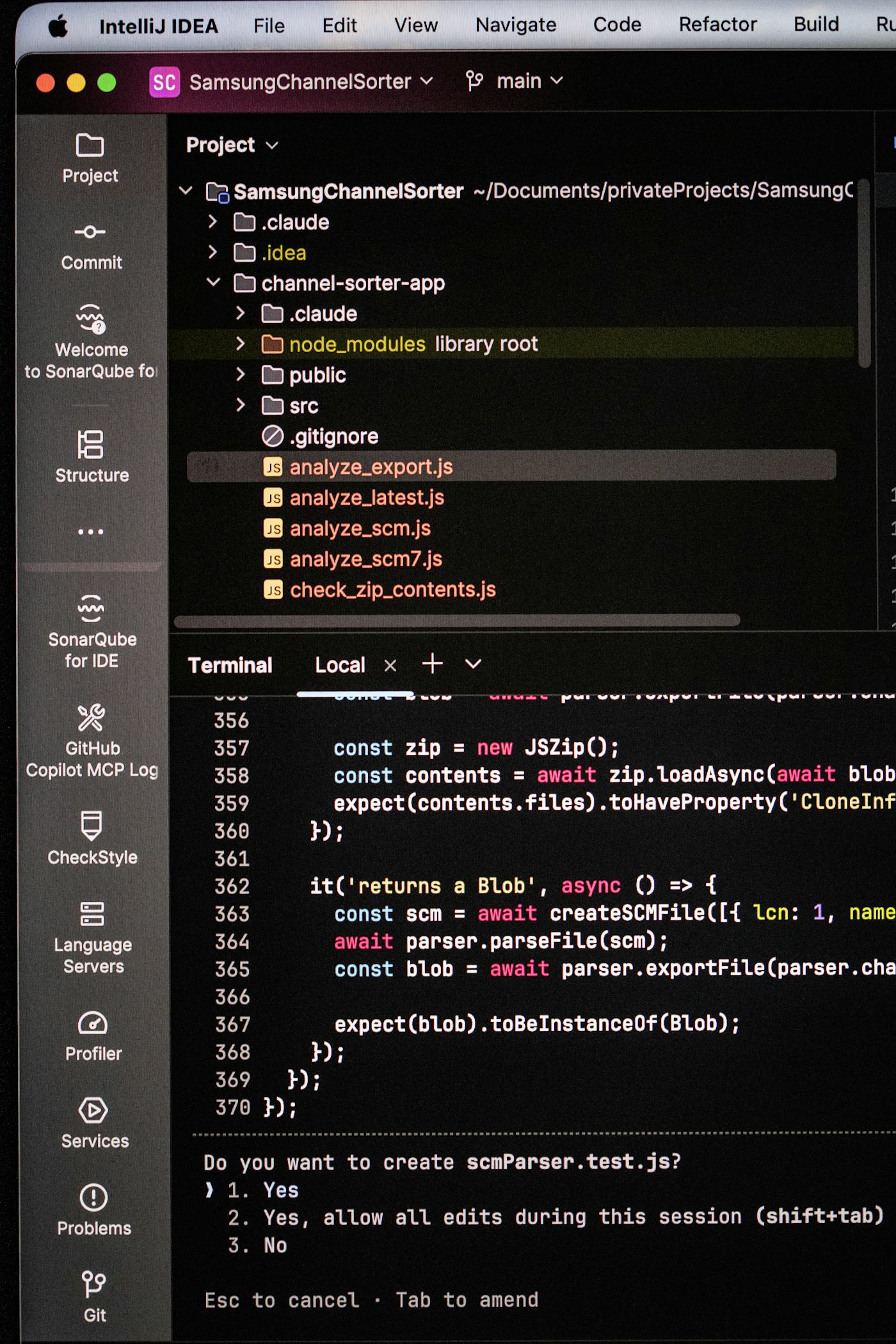 Code and terminal output on a developer's screen